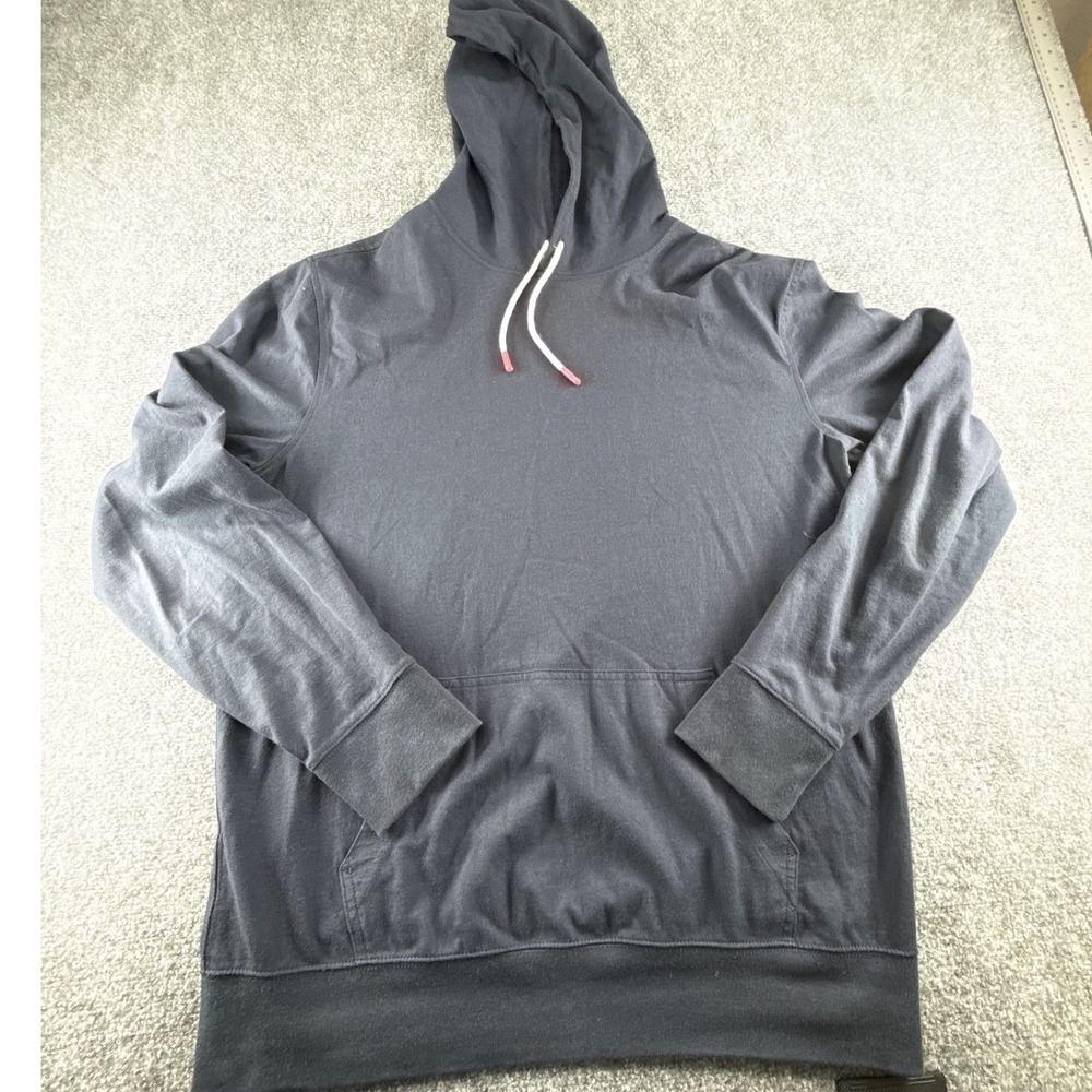 J.Crew Mens Navy Blue Cotton Jersey Pullover Hoodie Sweatshirt Size L 0296